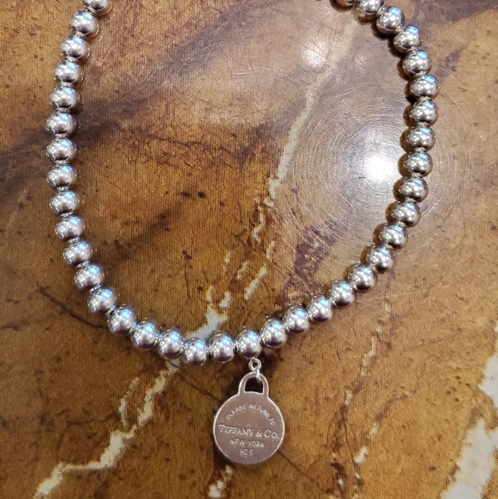Authentic tiffany mini ball bead bracelet round